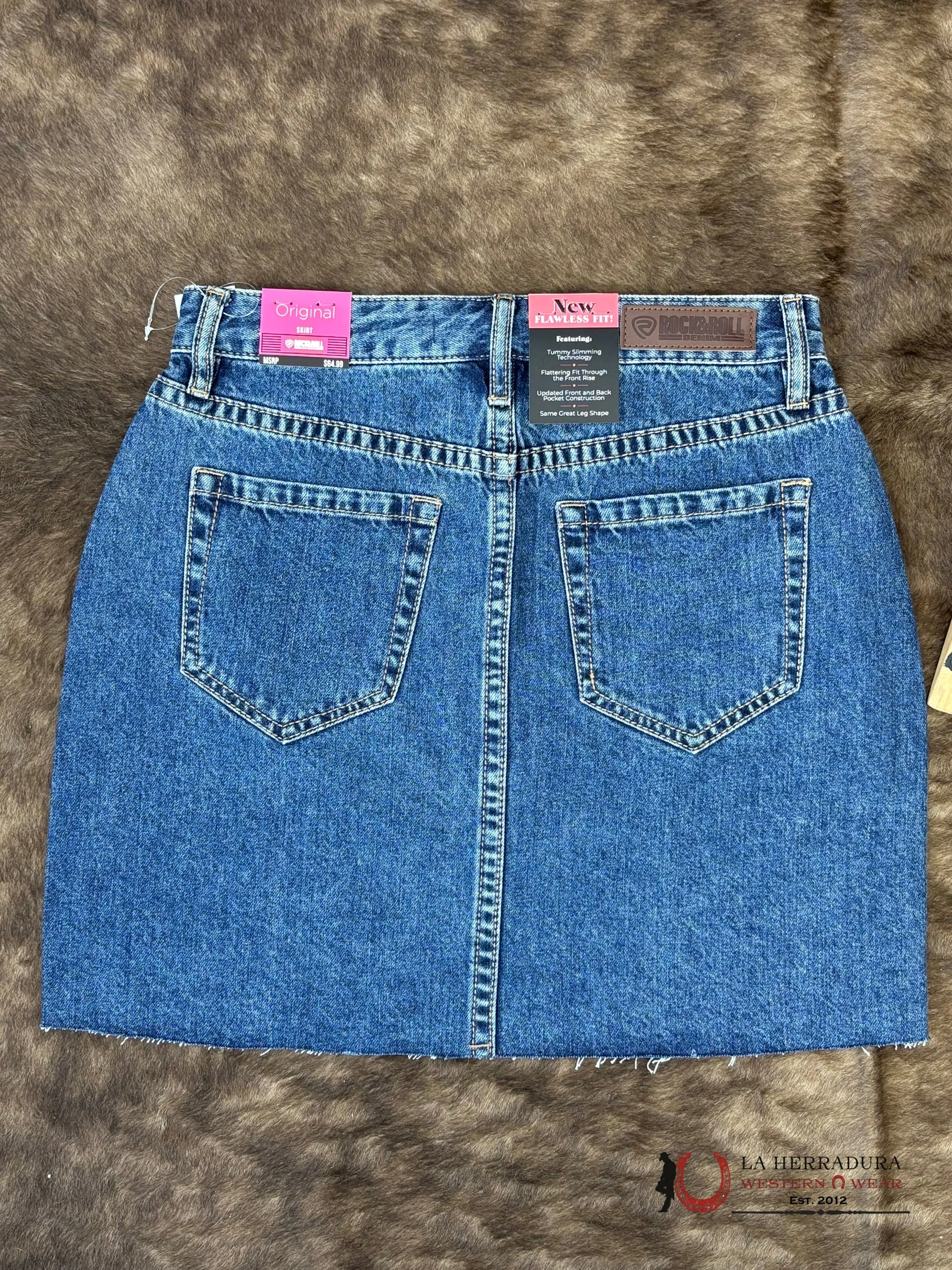 Rock&Roll Medium Wash Studded Skirt Women