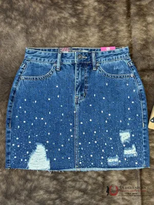 Rock&Roll Medium Wash Studded Skirt Women