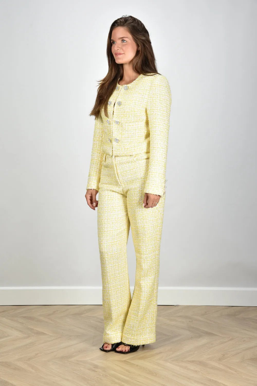 Rotate jack Boucle Cropped 112772-1895 pastel yellow