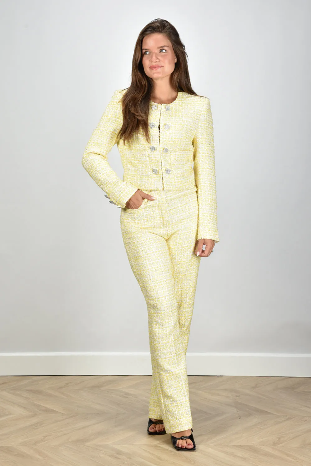 Rotate jack Boucle Cropped 112772-1895 pastel yellow