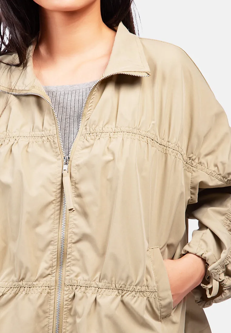 Ruched Drawstring Jacket