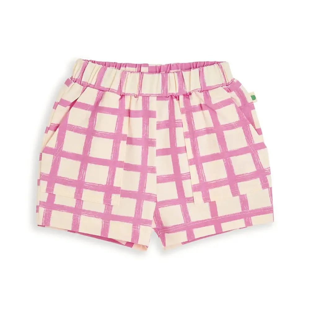 Sailor - Pink Checker Jersey Baby & Kids Shorts