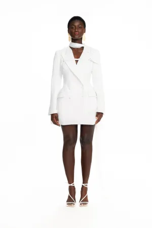 SAMPLE SALE Halter Hourglass Blazer Dress - White