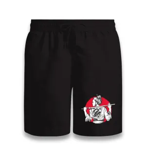 Samurai Girl with Tattoo Black Shorts