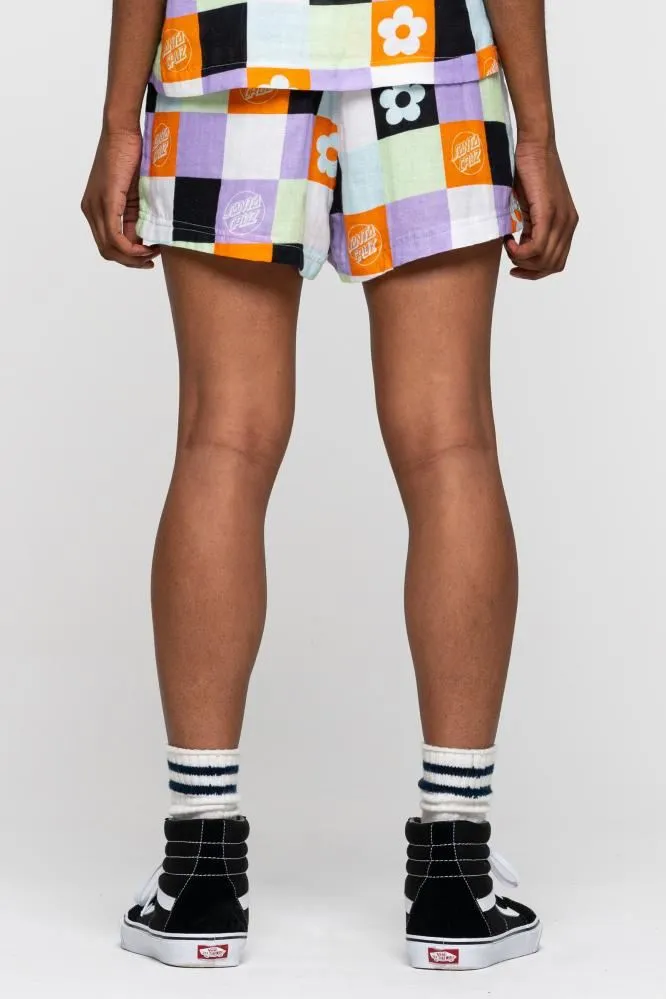 Santa Cruz Womens Shorts Patched Up Shorts - Patchwork Print