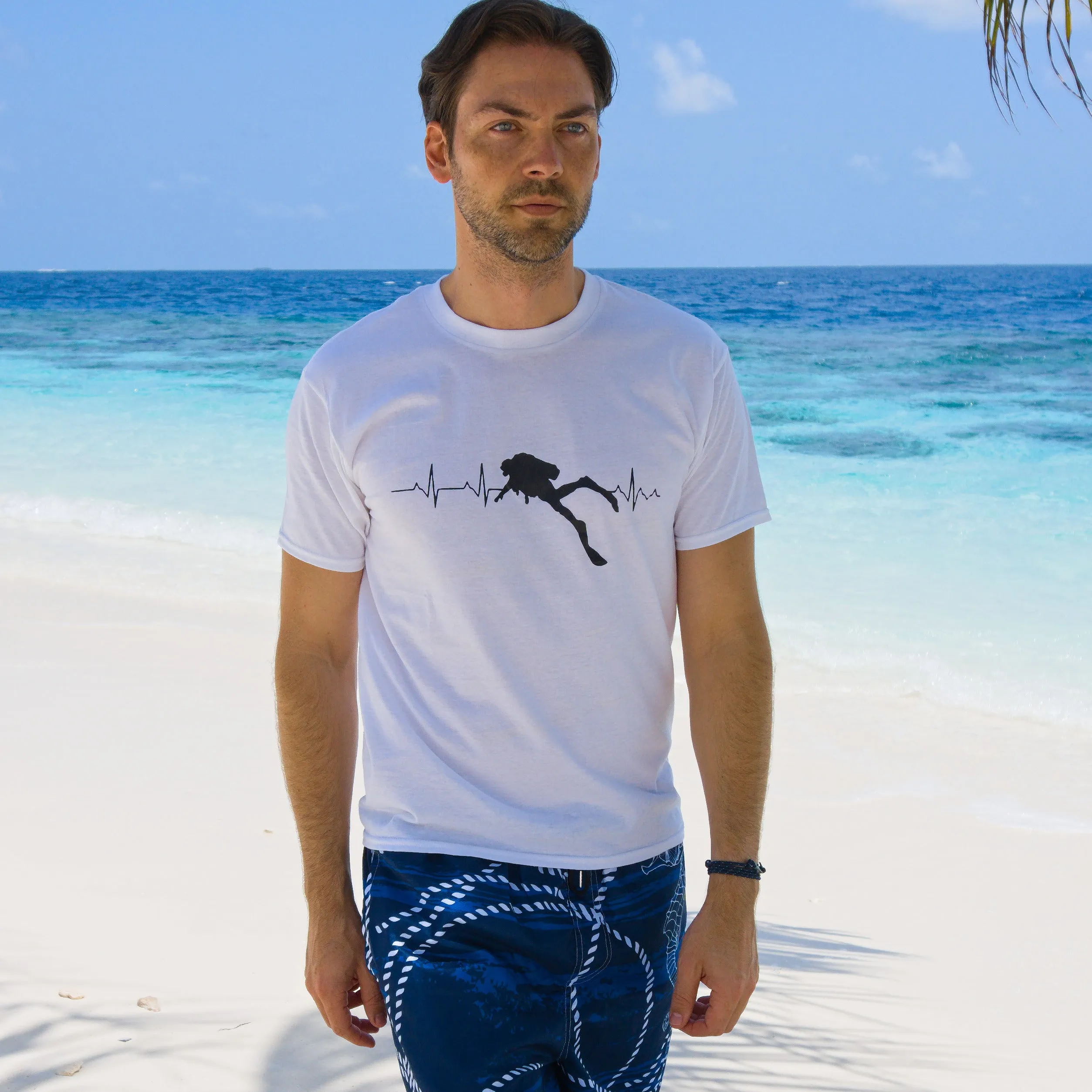 Scuba diving T-Shirt Man | Scuba Dive Heart Beat
