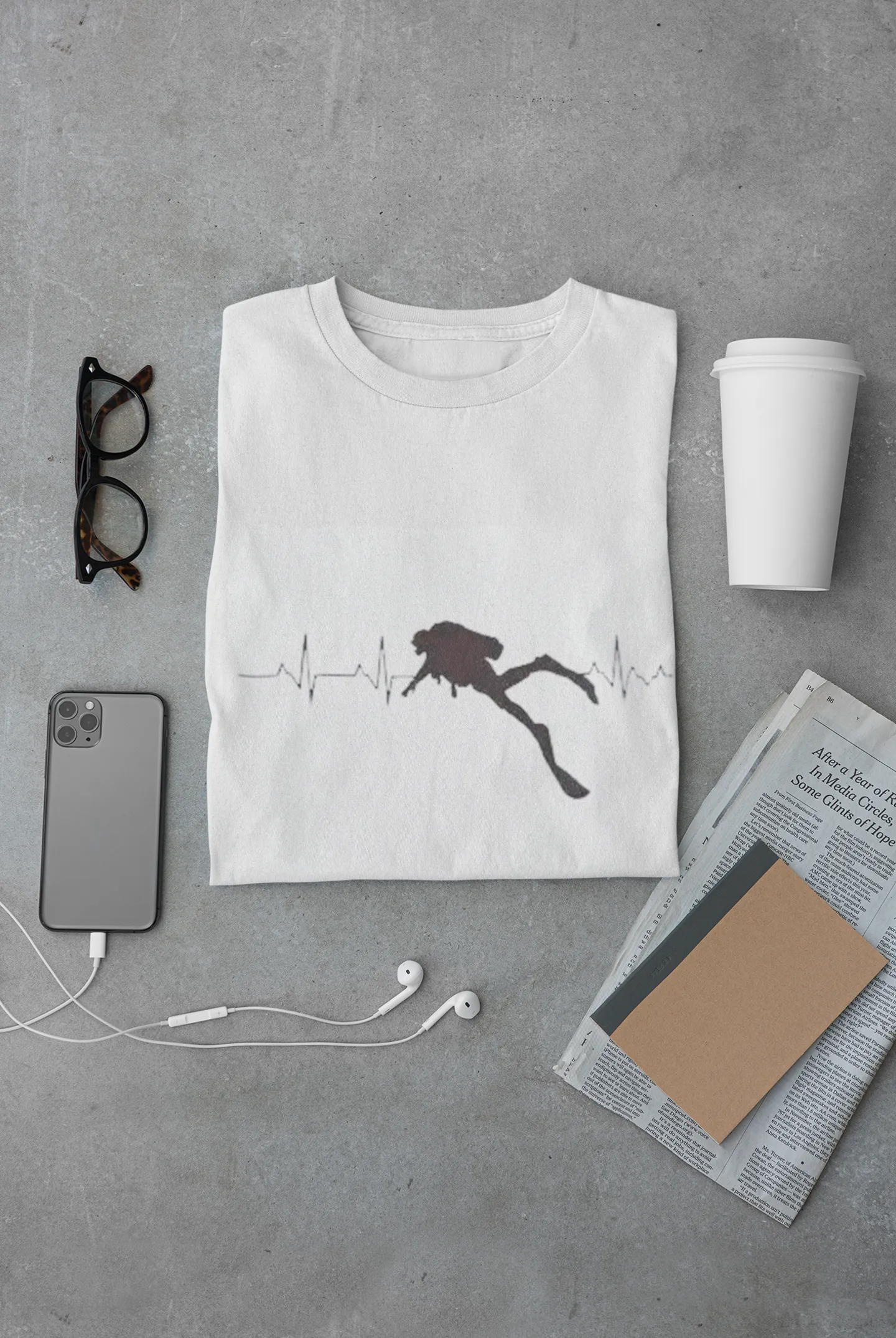 Scuba diving T-Shirt Man | Scuba Dive Heart Beat