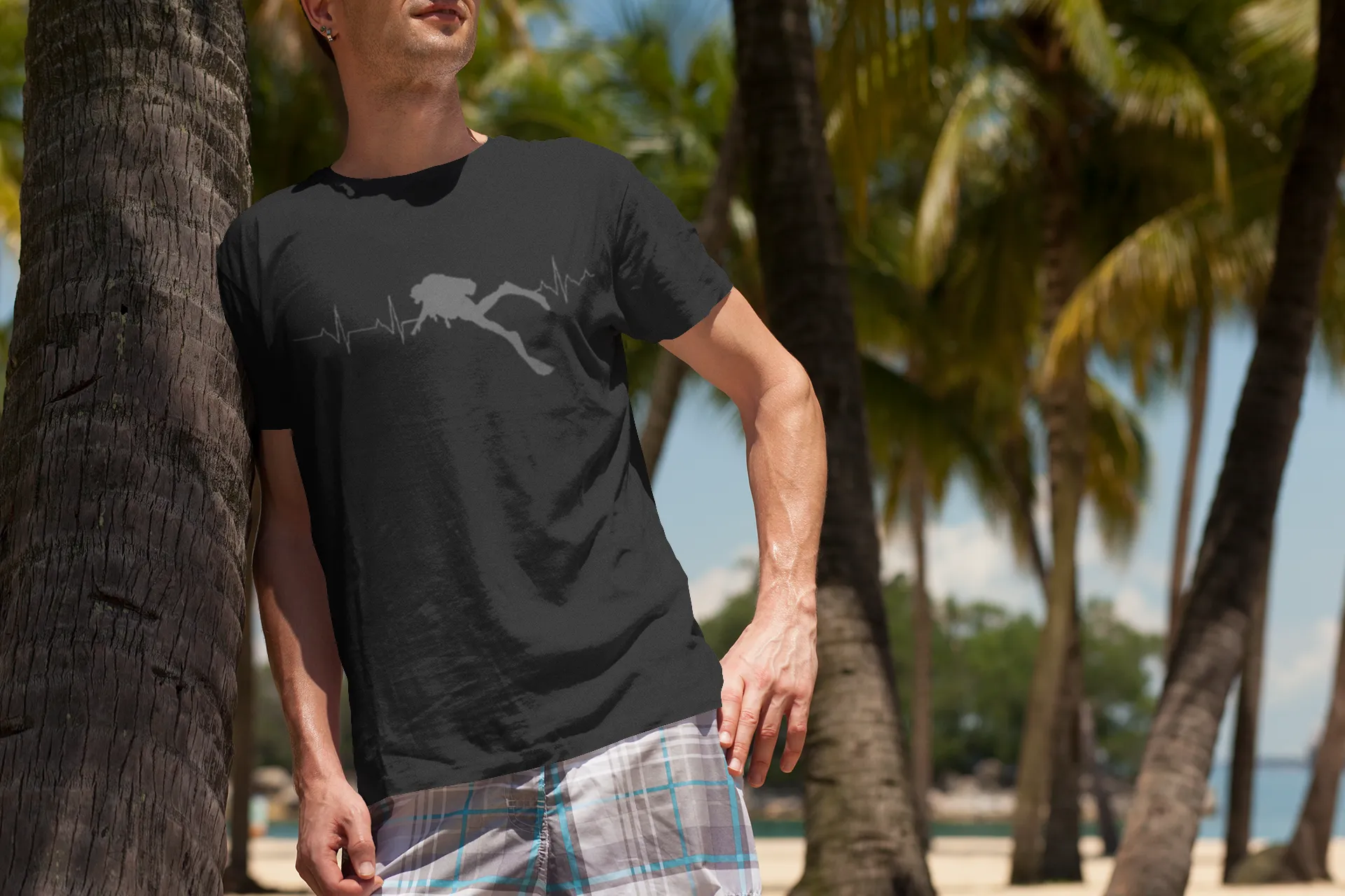 Scuba diving T-Shirt Man | Scuba Dive Heart Beat