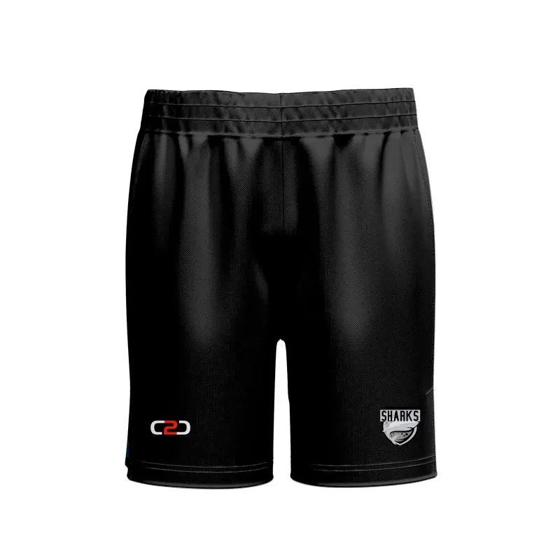 Sharks Basketball SlimFit HP Split Shorts Pro Youth/Mens Black