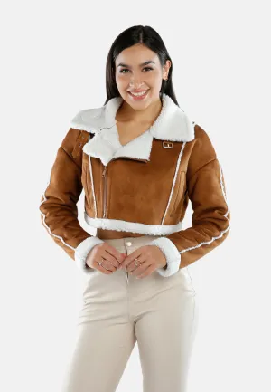 Shearling Lined Cropped Jacket