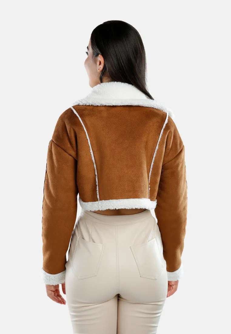 Shearling Lined Cropped Jacket