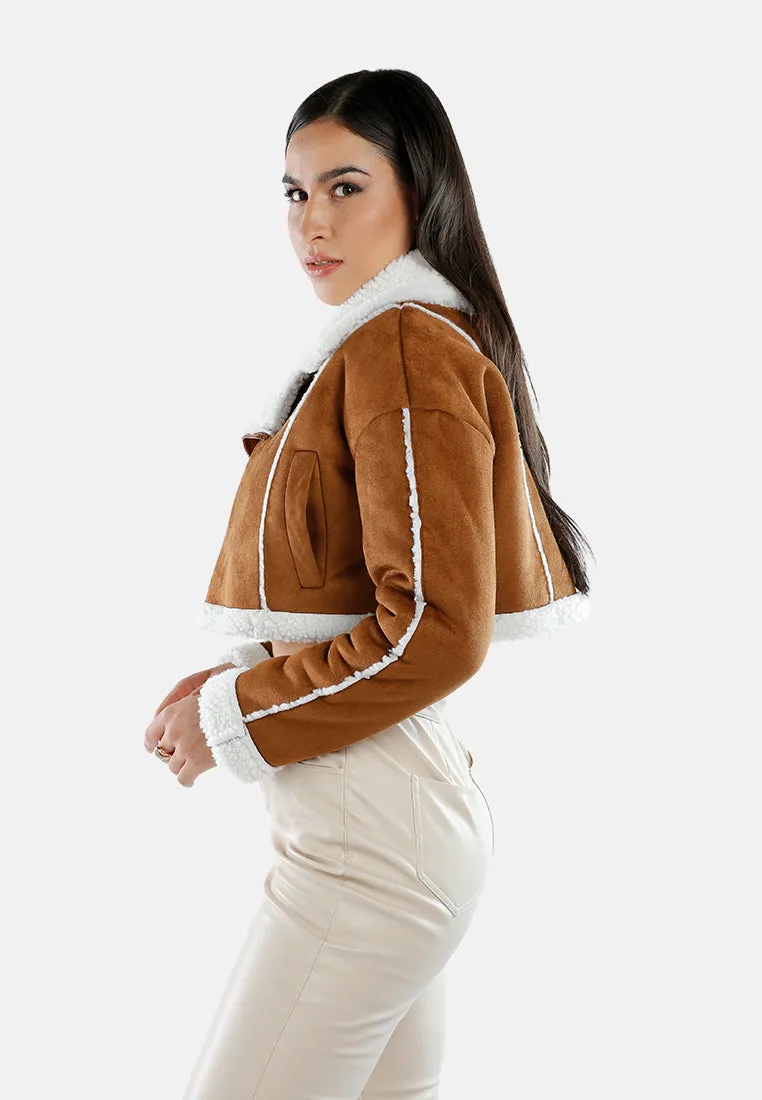 Shearling Lined Cropped Jacket