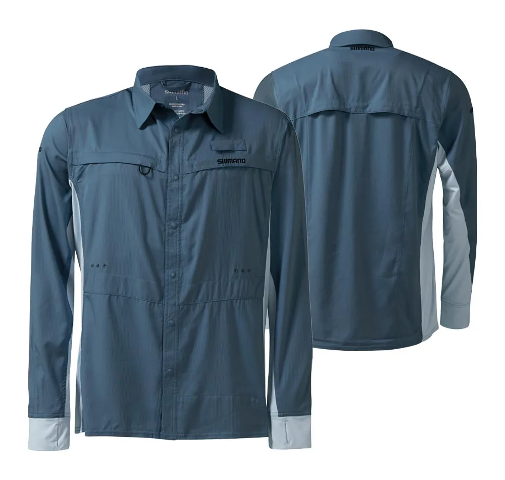 Shimano Pro Stretch Vented Fishing Shirt Navy