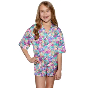 Silky Disco Short Sleeve PJs With Shorts