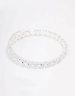 Silver Cubic Zirconia Wrist Cuff
