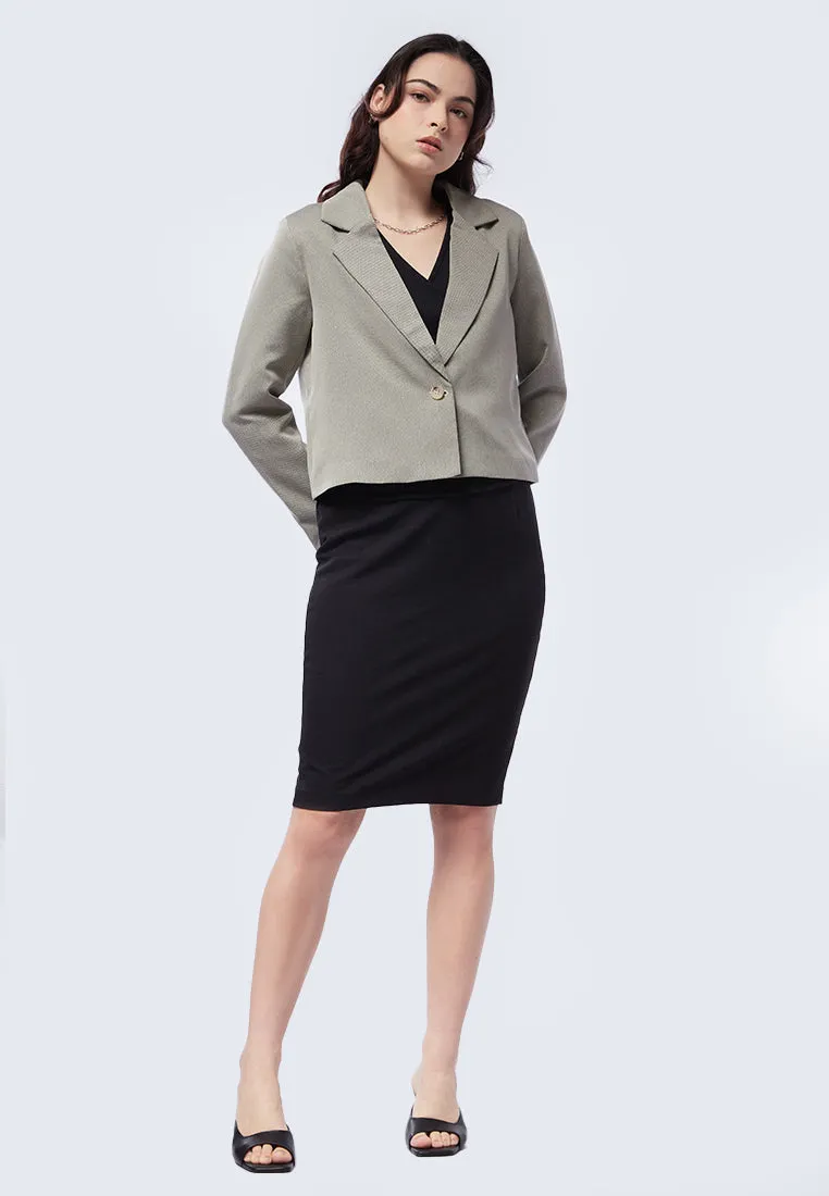 Single Button Cropped Blazer
