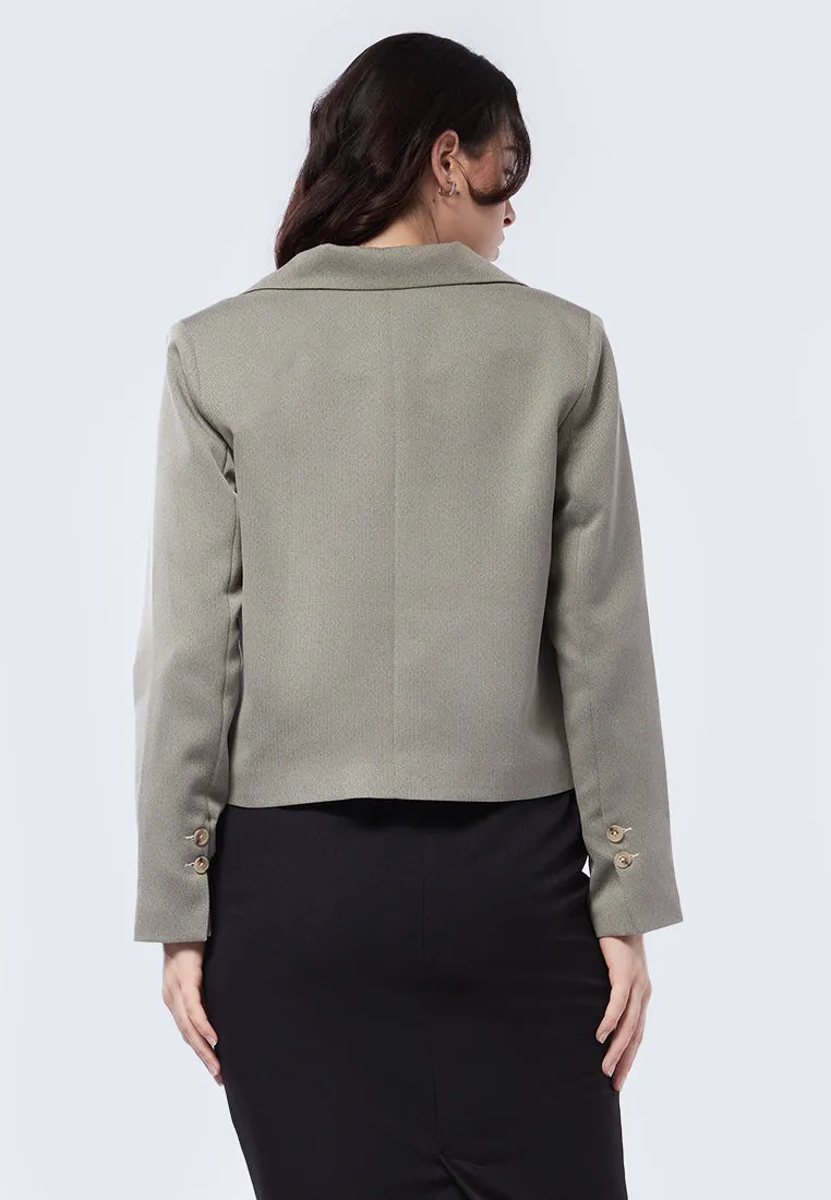 Single Button Cropped Blazer