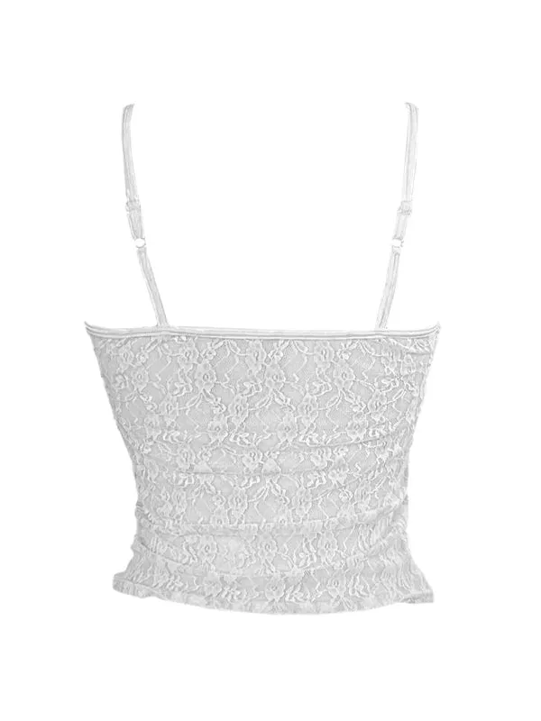 Slim camisole with all-over lace design