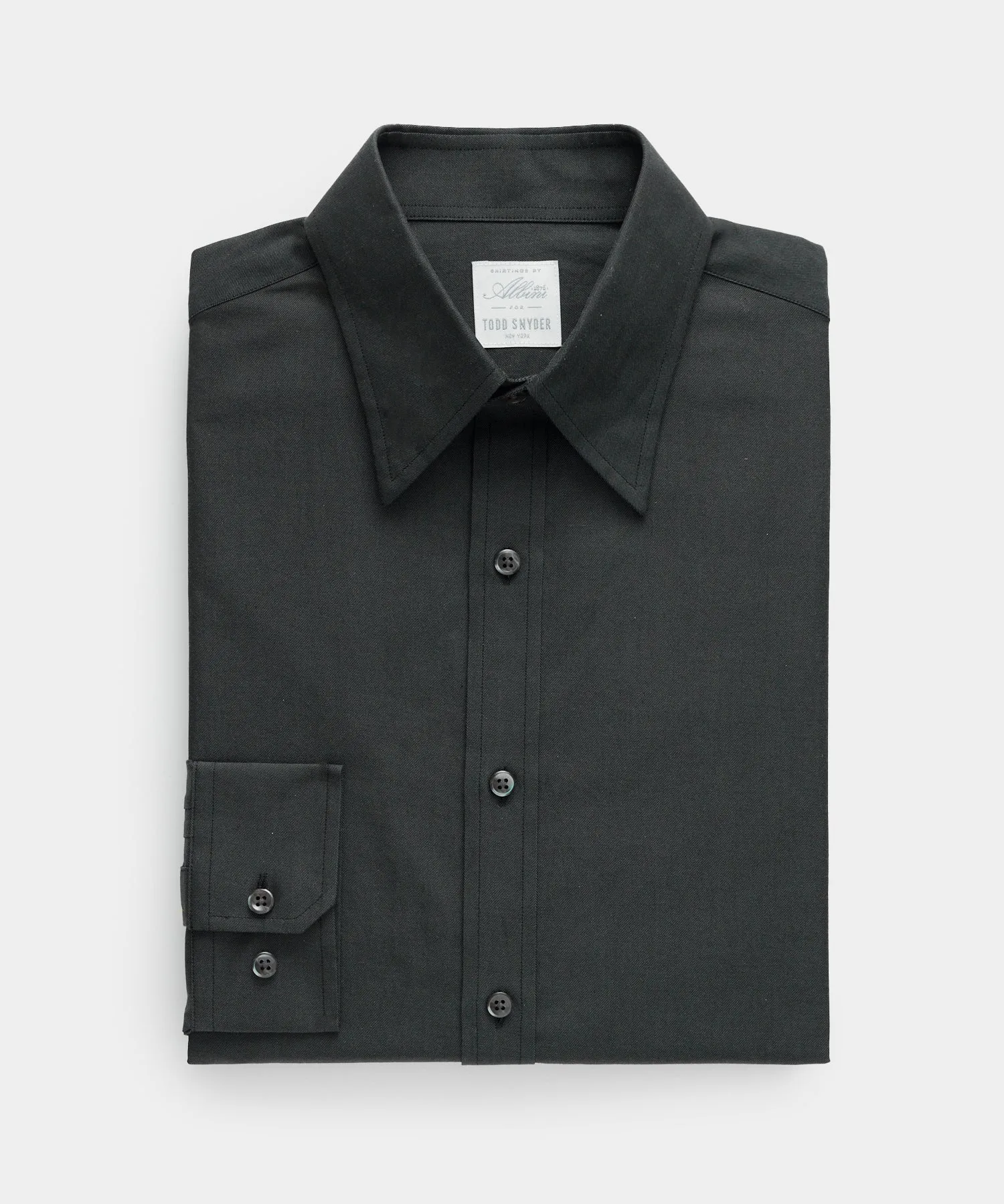 Slim Fit Twill Long Collar Dress Shirt