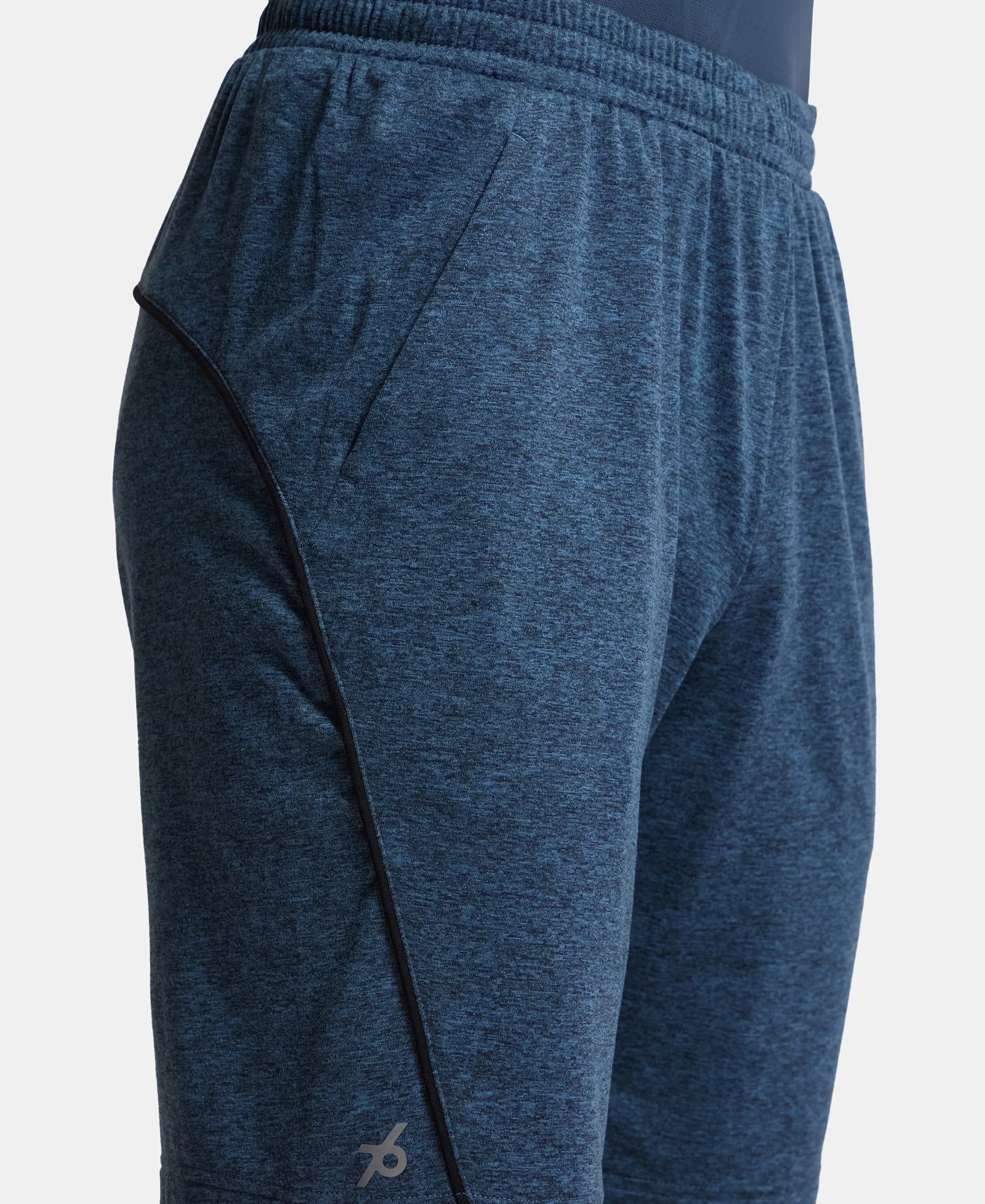 Soft Touch Microfiber Elastane Stretch Shorts with StayFresh Treatment - Blue Marl