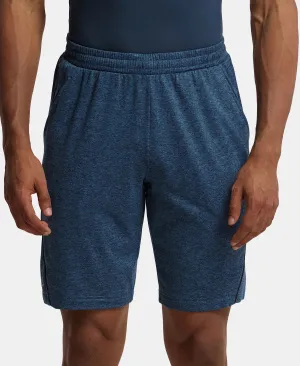 Soft Touch Microfiber Elastane Stretch Shorts with StayFresh Treatment - Blue Marl