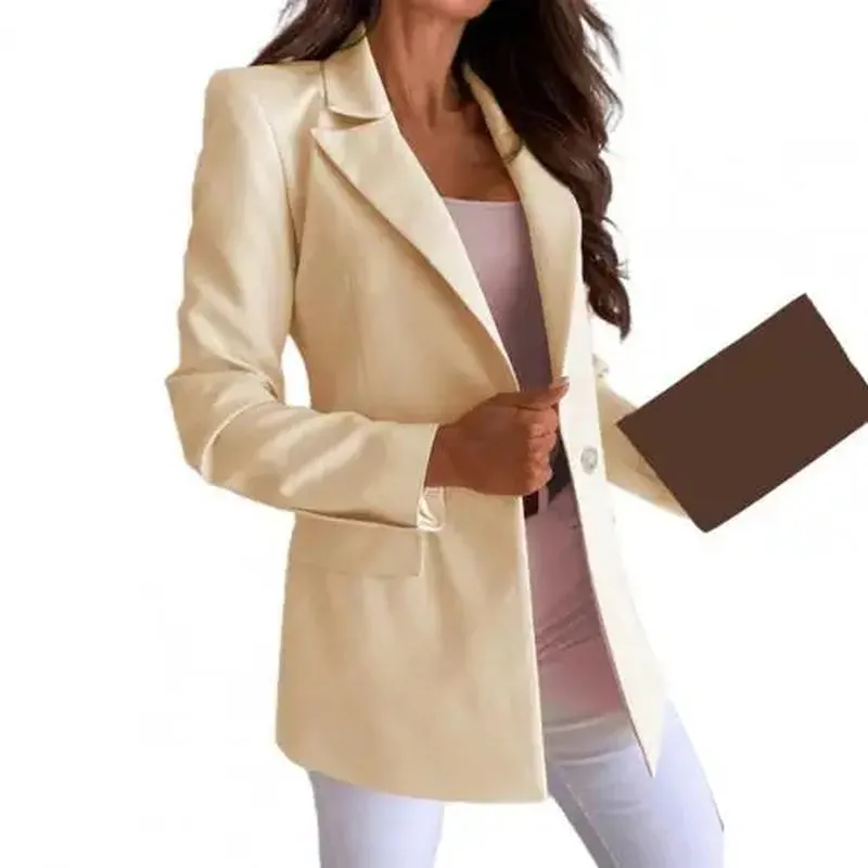 Solid Color Long Sleeve Blazer for Daily Wear