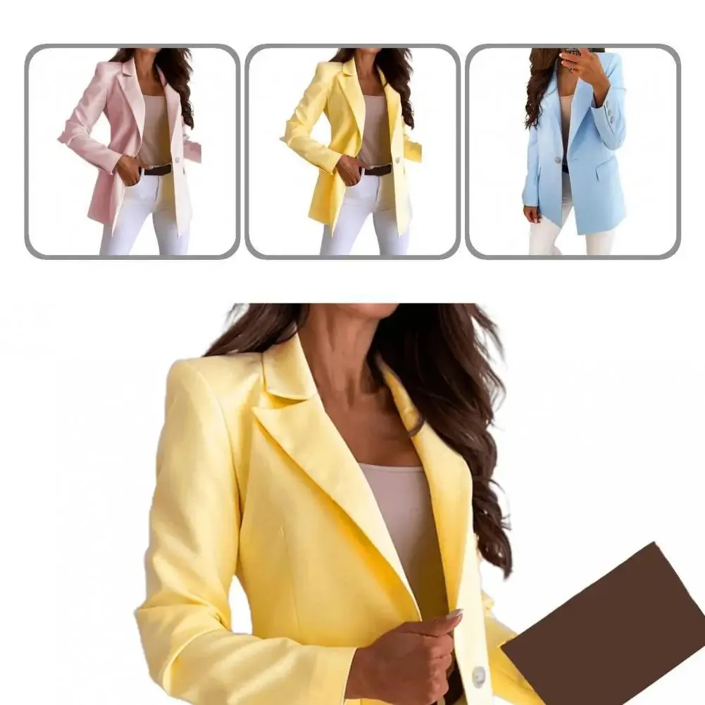 Solid Color Long Sleeve Blazer for Daily Wear