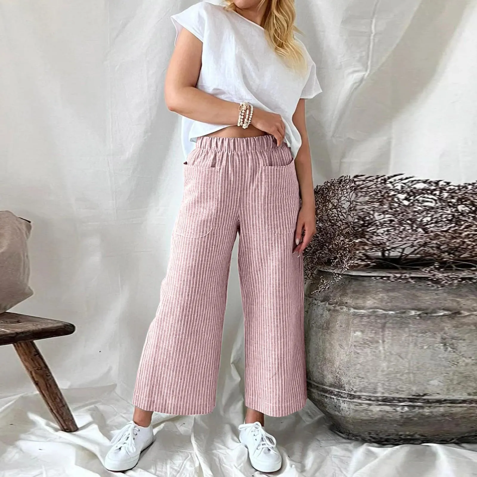 Sophie | Culotte Pants with Stripes | Comfortable and Stylish | Breathable Cotton