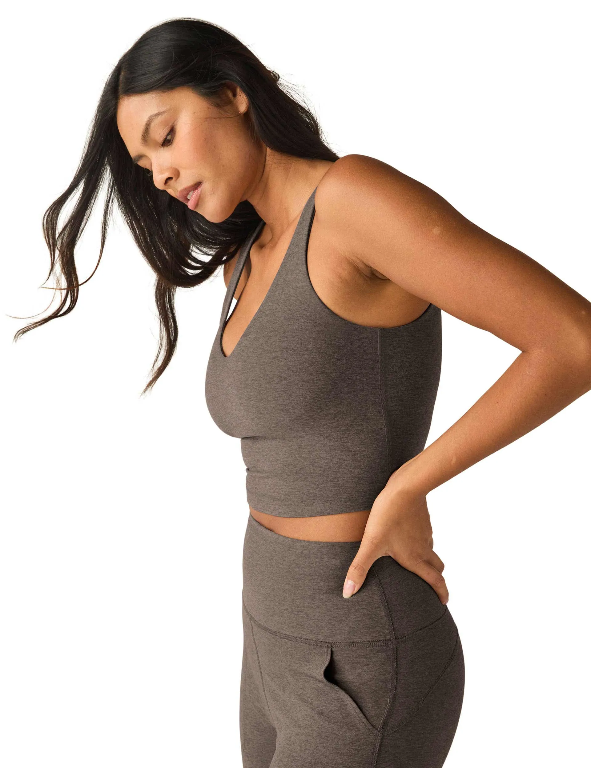 Spacedye Good Day Cropped Tank - Soft Umber Heather
