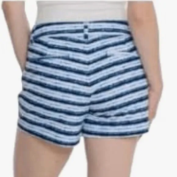 Spanx Small Shorts Sunshine 4” in Blue Painted Stripe NWT