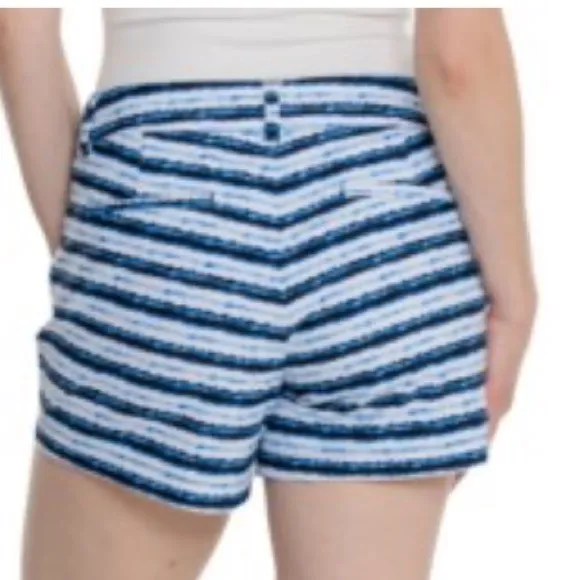 Spanx Small Shorts Sunshine 4” in Blue Painted Stripe NWT