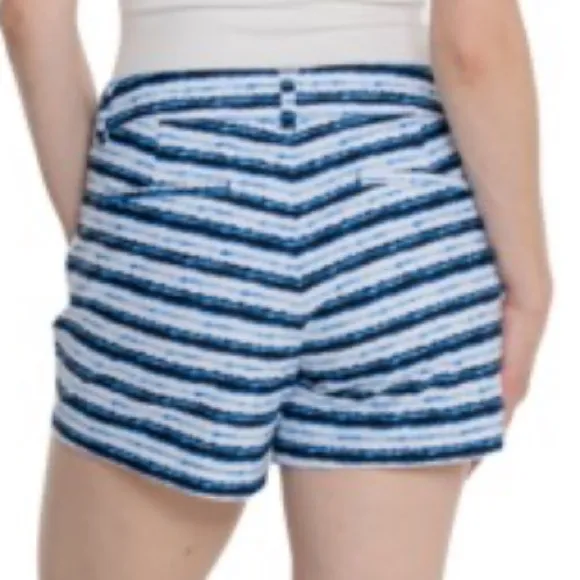Spanx Small Shorts Sunshine 4” in Blue Painted Stripe NWT