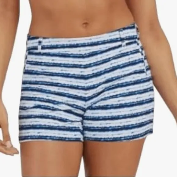 Spanx Small Shorts Sunshine 4” in Blue Painted Stripe NWT