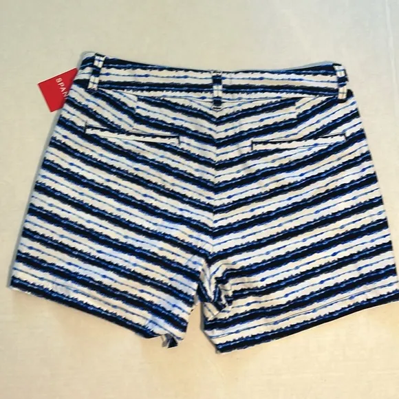 Spanx Small Shorts Sunshine 4” in Blue Painted Stripe NWT