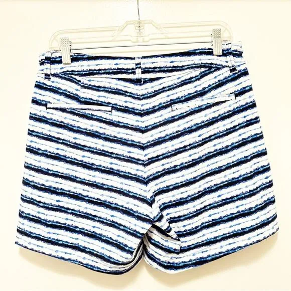 Spanx Sunshine Shorts, 6&quot; Blue Painted Stripe XLarge NWT