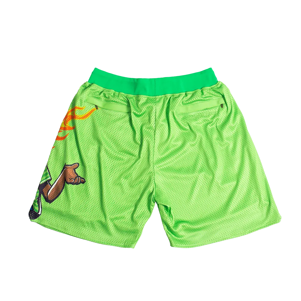 SPRAYPAINT FRESH PRINCE BASKETBALL SHORTS GREEN