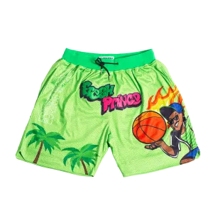 SPRAYPAINT FRESH PRINCE BASKETBALL SHORTS GREEN