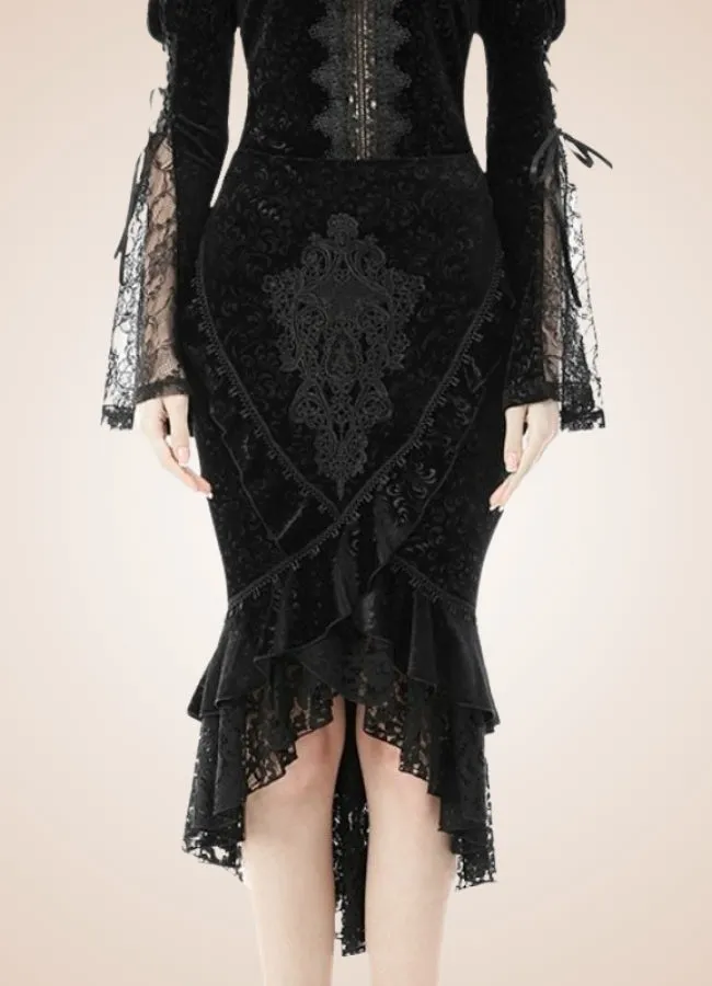 Steampunk Gothic Trumpet Skirt