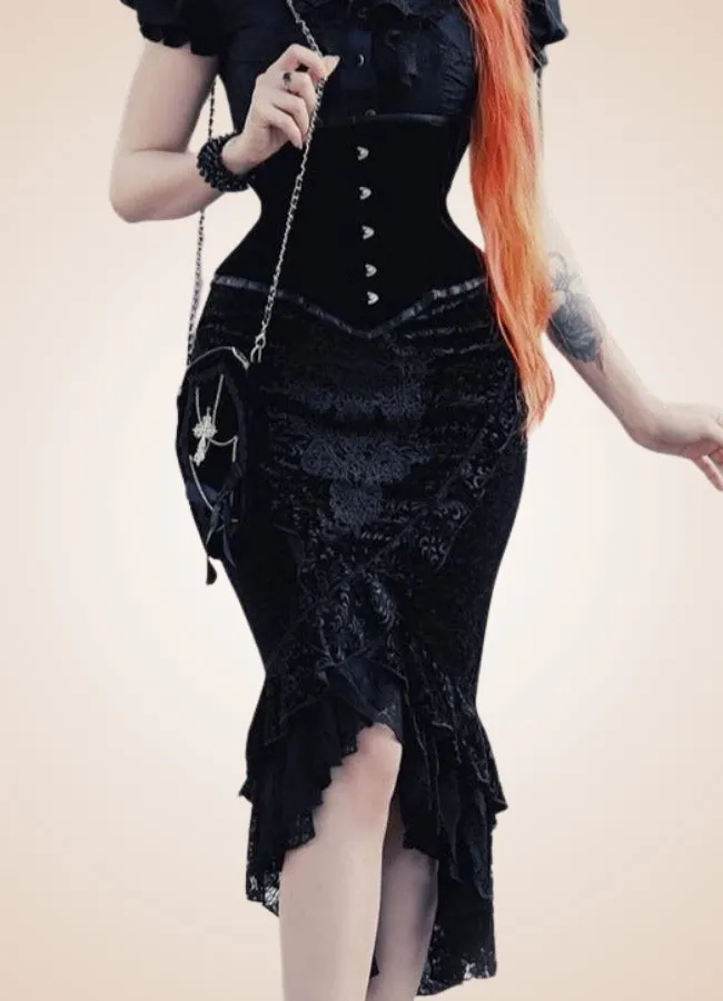 Steampunk Gothic Trumpet Skirt
