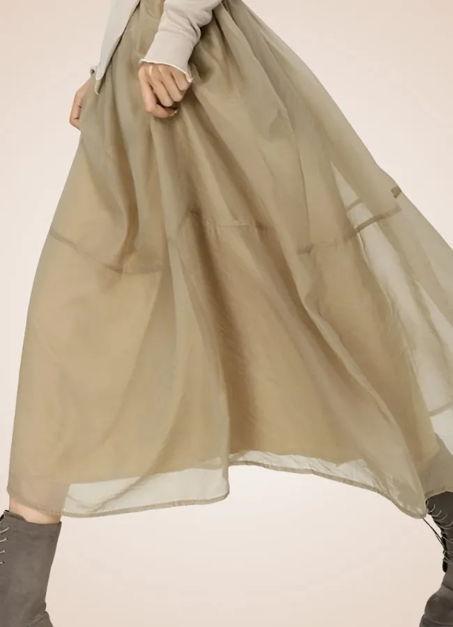 Steampunk Khaki Long Skirt