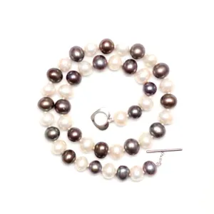 Sterling Contrasting Freshwater Pearl Necklace