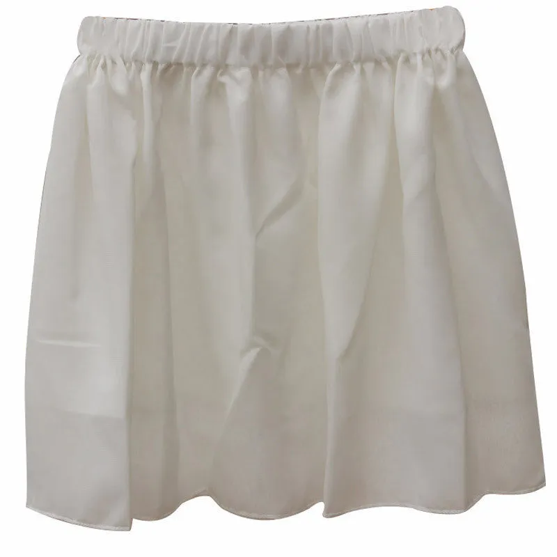 Summer Chiffon Women Skirt Tulle Girls Above Knee Short Nude Mini Casual Skirts NO BELT