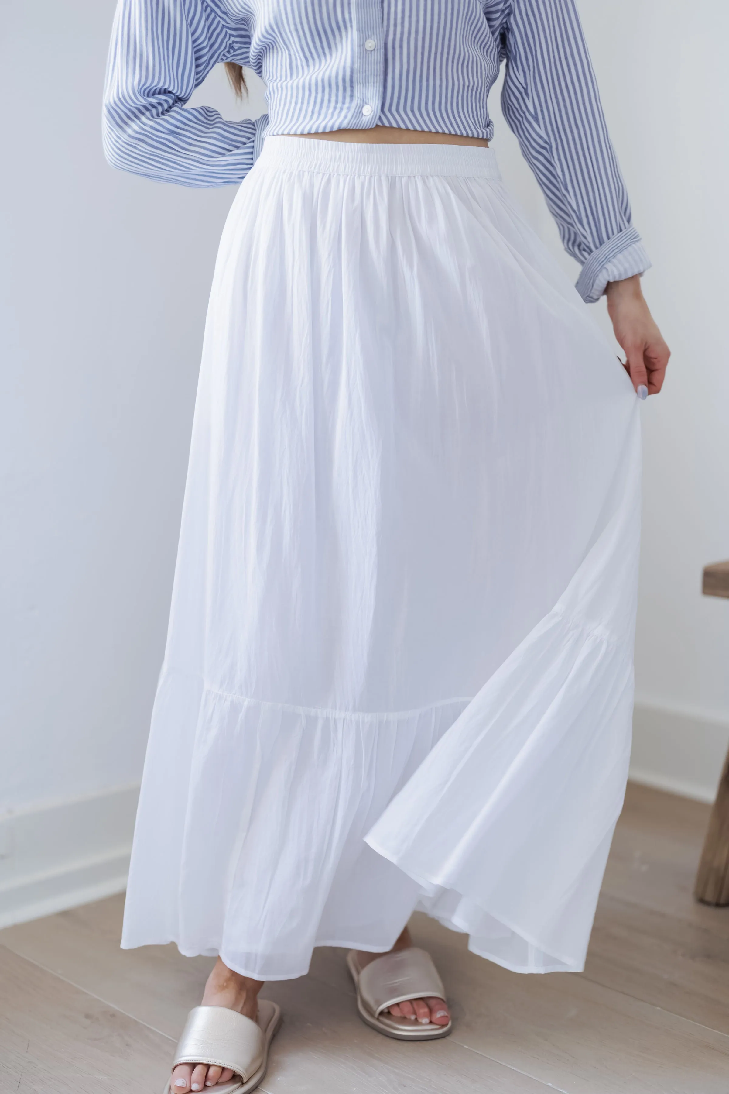Sweet Blossom Skirt-White