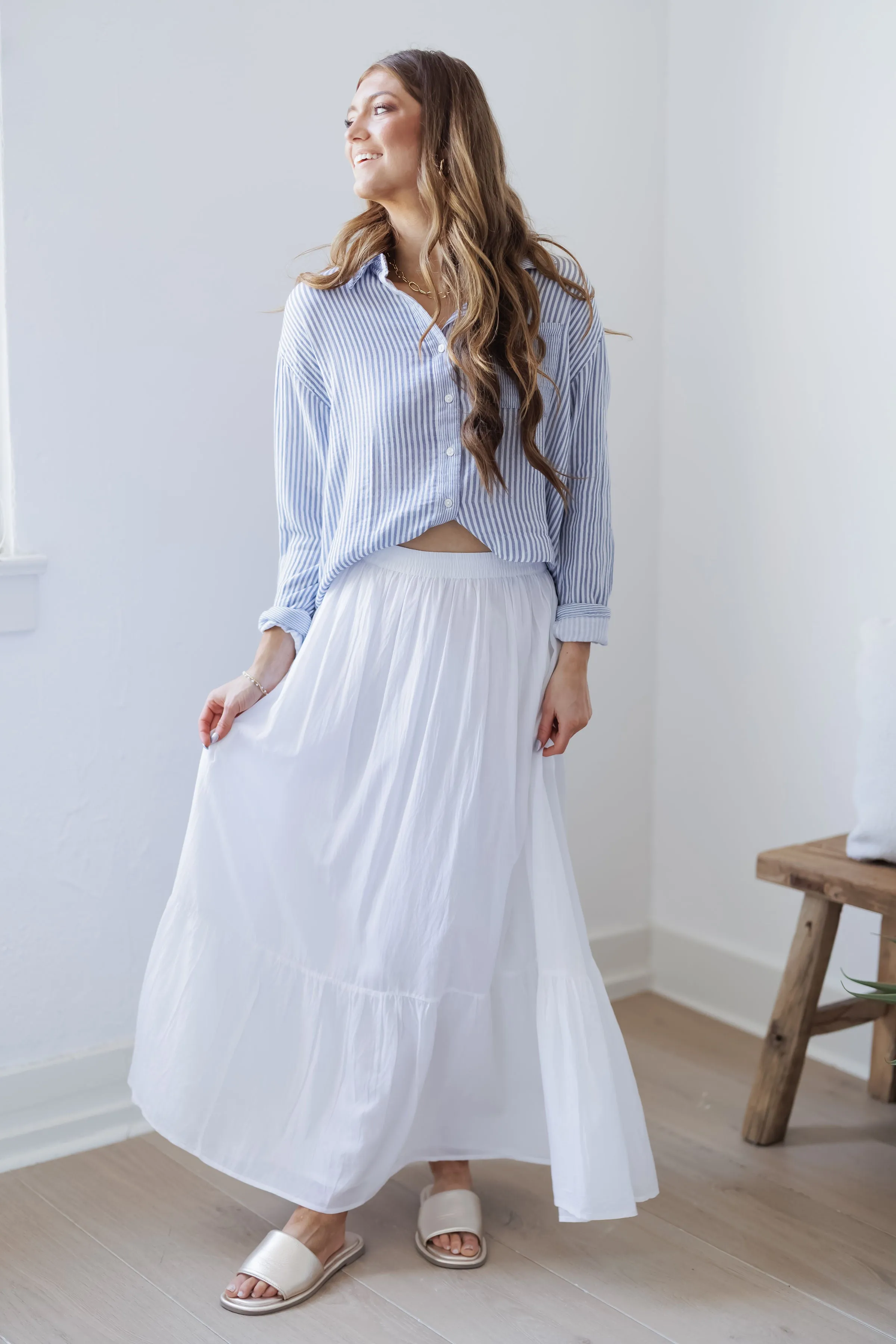 Sweet Blossom Skirt-White