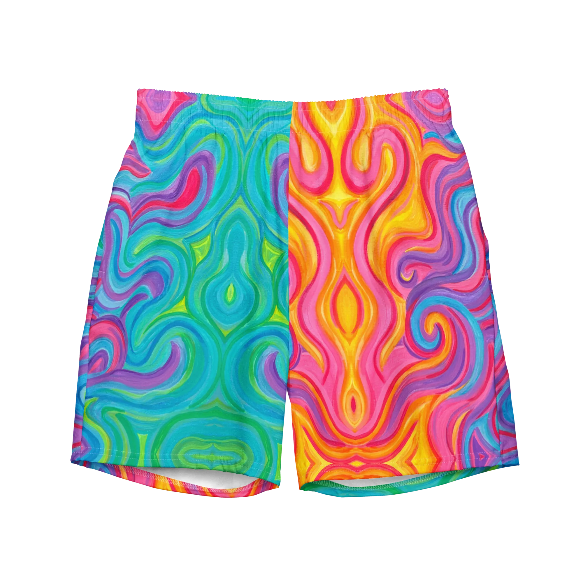 Swim Trunks ( Secret Internal Pocket)- "Elemental" Design