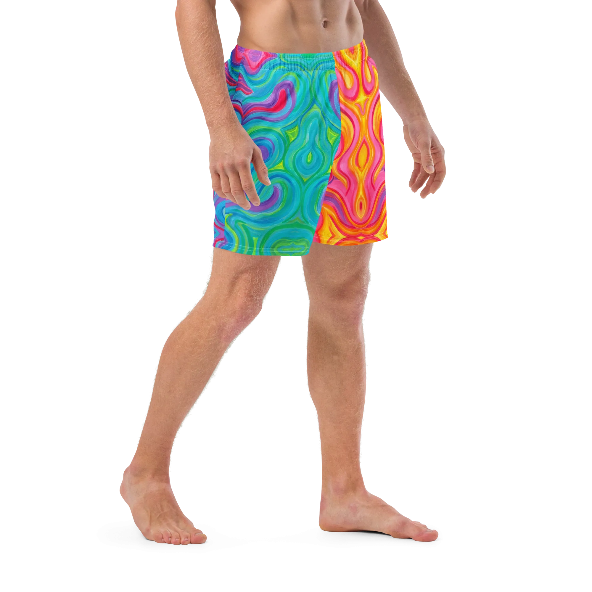 Swim Trunks ( Secret Internal Pocket)- "Elemental" Design