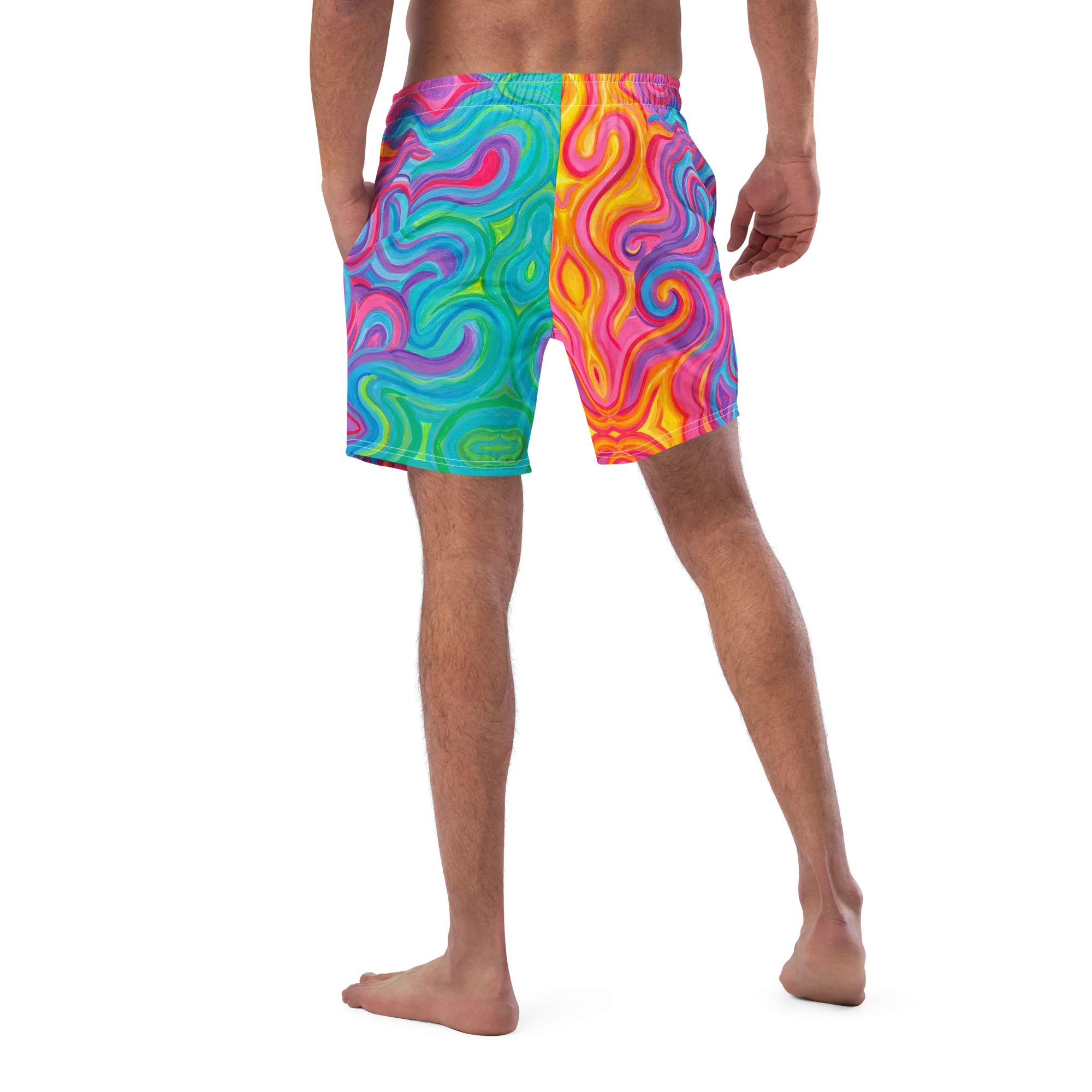 Swim Trunks ( Secret Internal Pocket)- "Elemental" Design