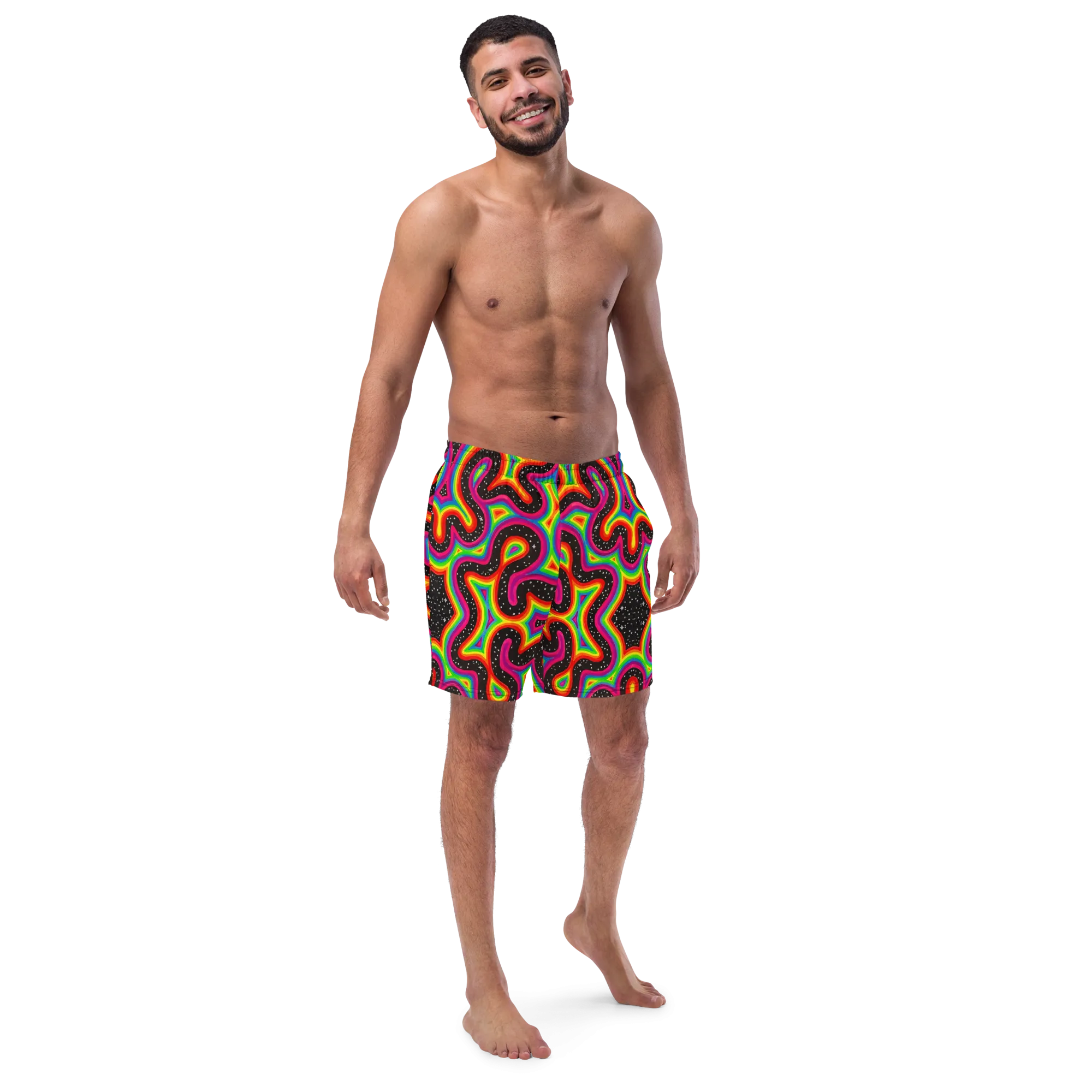Swim Trunks ( Secret Internal Pocket)- "Rainbow Rovd" Design