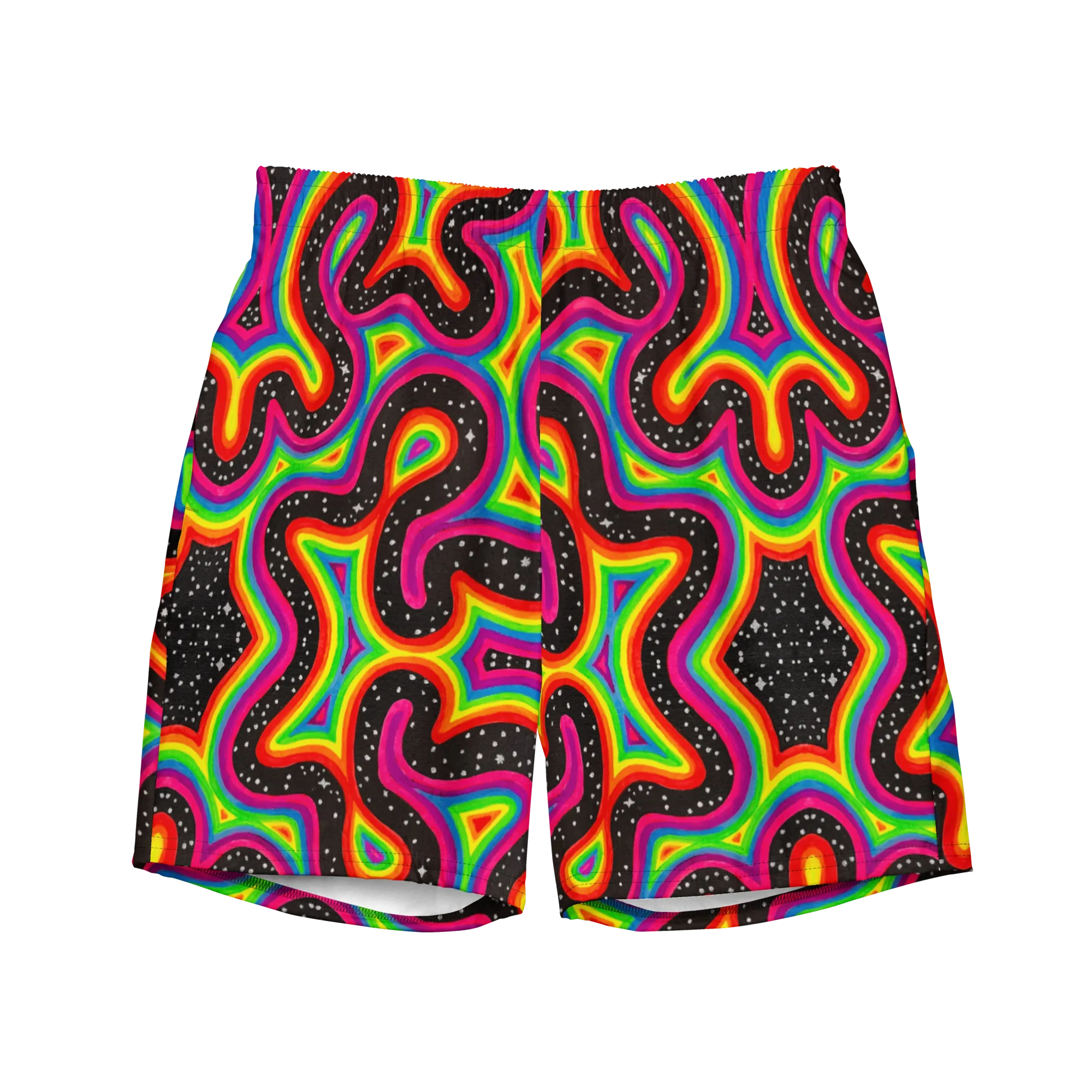 Swim Trunks ( Secret Internal Pocket)- "Rainbow Rovd" Design