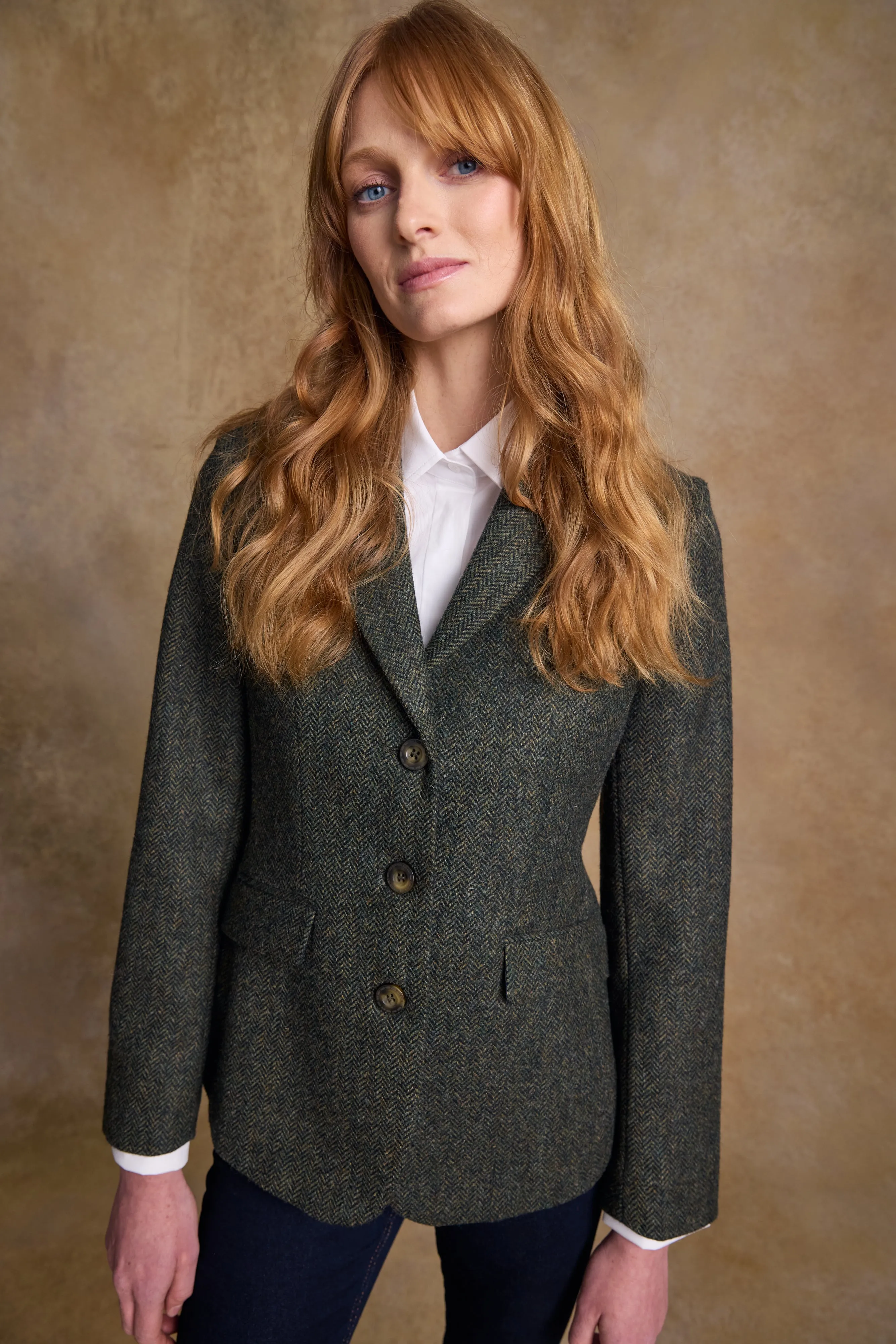 Tara Tweed Hacking Jacket - Green Fields